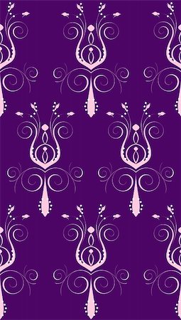 Vector Illustration of seamless background. Purple Pink Abstract Flower Photographie de stock - Aubaine LD & Abonnement, Code: 400-05290304