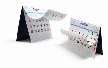 simsearch:400-04777485,k - Calendars on Isolated White Background Fotografie stock - Microstock e Abbonamento, Codice: 400-05290441