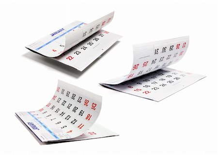 simsearch:400-04777485,k - Calendars on Isolated White Background Fotografie stock - Microstock e Abbonamento, Codice: 400-05290442