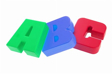 Plastic Alphabets on White Background Stock Photo - Budget Royalty-Free & Subscription, Code: 400-05290454