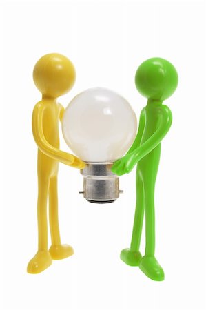 simsearch:400-04774950,k - Miniature Figures with Lightbulb on White Background Photographie de stock - Aubaine LD & Abonnement, Code: 400-05290527