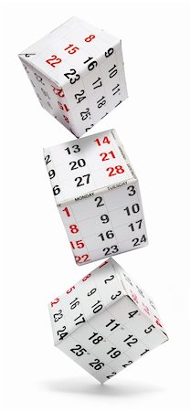 simsearch:400-04777485,k - Boxes with Calendar Pages on White Background Fotografie stock - Microstock e Abbonamento, Codice: 400-05290532