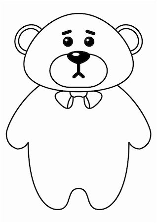 simsearch:400-04787541,k - Teddy bear a tilde, vector toy, monochrome contours Stockbilder - Microstock & Abonnement, Bildnummer: 400-05290577