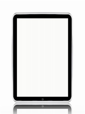 simsearch:400-04237414,k - Une tablette ordinateur isolée sur un fond blanc Photographie de stock - Aubaine LD & Abonnement, Code: 400-05290593