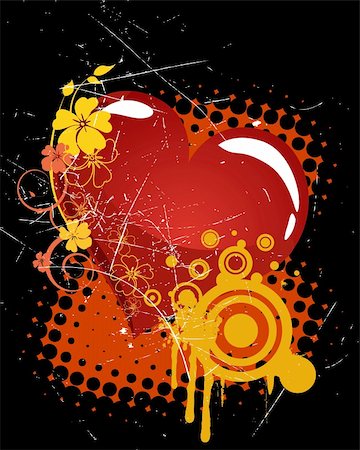 simsearch:400-04745515,k - vector eps 10 illustration of a red heart on an abstract grunge background Foto de stock - Super Valor sin royalties y Suscripción, Código: 400-05290618