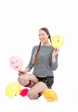 simsearch:400-04780842,k - a pretty girl dressed in casual clothes playing with baloons Stock Photo - Budget Royalty-Free & Subscription, Code: 400-05290837