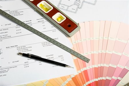 fabric swatches deciding home - Home improvement. Tools of trade Stock Photo - Budget Royalty-Free & Subscription, Code: 400-05291120