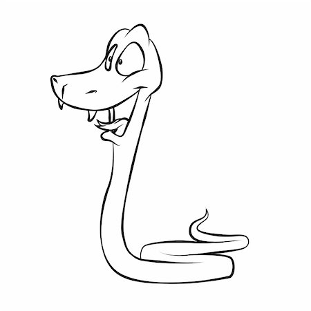 A cute cartoon snake happily slithering along. Stock Photo - Budget Royalty-Free & Subscription, Code: 400-05291164
