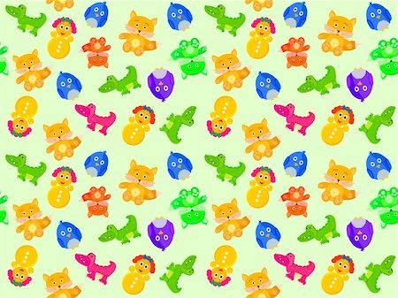 simsearch:400-09121573,k - Toy animal seamless pattern. Vector illustration. Photographie de stock - Aubaine LD & Abonnement, Code: 400-05291182