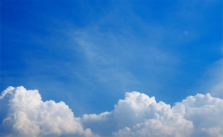 Horizontal photo of white clouds in the blue sky Stock Photo - Budget Royalty-Free & Subscription, Code: 400-05291315