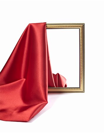 simsearch:400-04774929,k - close up of wooden frame cover with silk textured cloth on white background with clipping path Stock Photo - Budget Royalty-Free & Subscription, Code: 400-05291325
