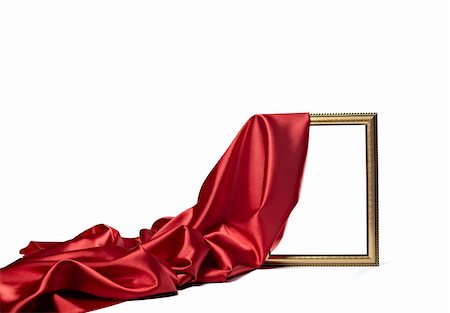 simsearch:400-05288850,k - close up of wooden frame cover with silk textured cloth on white background with clipping path Stock Photo - Budget Royalty-Free & Subscription, Code: 400-05291327