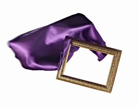 simsearch:400-04774929,k - close up of wooden frame cover with silk textured cloth on white background with clipping path Stock Photo - Budget Royalty-Free & Subscription, Code: 400-05291336