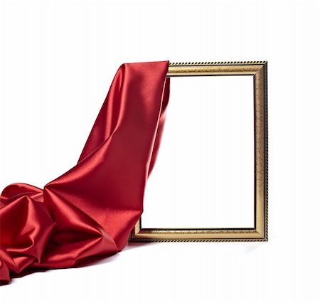 simsearch:400-05288850,k - close up of wooden frame cover with silk textured cloth on white background with clipping path Stock Photo - Budget Royalty-Free & Subscription, Code: 400-05291332