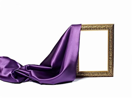 simsearch:400-04774929,k - close up of wooden frame cover with silk textured cloth on white background with clipping path Stock Photo - Budget Royalty-Free & Subscription, Code: 400-05291333