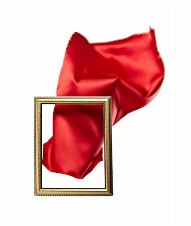 simsearch:400-05288850,k - close up of wooden frame cover with silk textured cloth on white background with clipping path Stock Photo - Budget Royalty-Free & Subscription, Code: 400-05291344