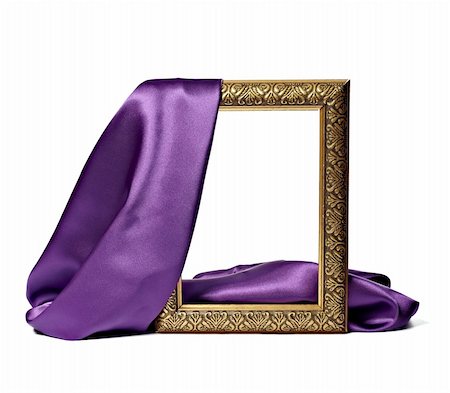 simsearch:400-04774929,k - close up of wooden frame cover with silk textured cloth on white background with clipping path Stock Photo - Budget Royalty-Free & Subscription, Code: 400-05291348