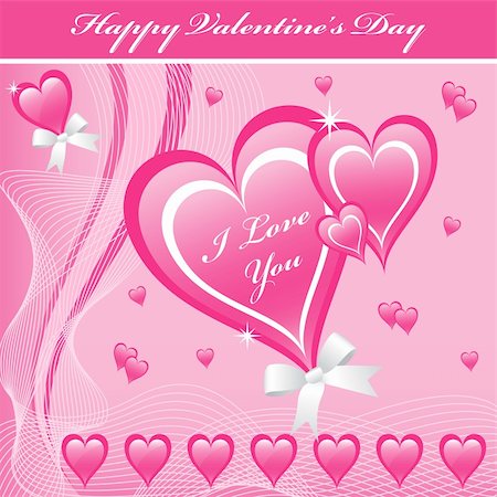 simsearch:400-05736913,k - Valentines day love hearts in pink with bows decorated with smaller hearts. Photographie de stock - Aubaine LD & Abonnement, Code: 400-05291543