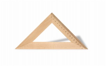 Metric wooden triangle isolated on white background with clipping path Foto de stock - Royalty-Free Super Valor e Assinatura, Número: 400-05291640