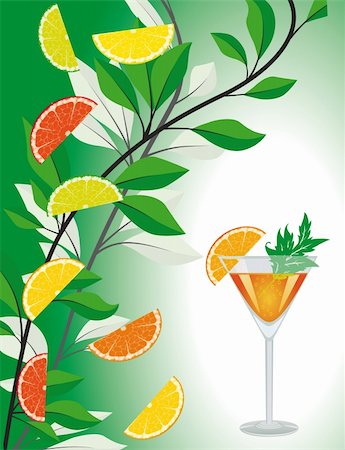 fresh juice and fruits graphics - A glass of orange juice. Vector illustration. Vector art in Adobe illustrator EPS format, compressed in a zip file. The different graphics are all on separate layers so they can easily be moved or edited individually. The document can be scaled to any size without loss of quality. Stock Photo - Budget Royalty-Free & Subscription, Code: 400-05291868