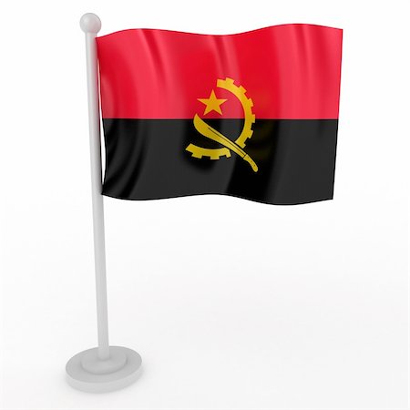 simsearch:400-04796084,k - Illustration of a flag of Angola on a white background Foto de stock - Royalty-Free Super Valor e Assinatura, Número: 400-05292074