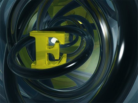 uppercase letter e in futuristic space - 3d illustration Photographie de stock - Aubaine LD & Abonnement, Code: 400-05292185