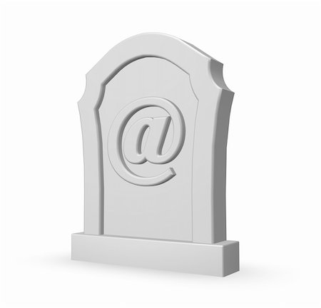 simsearch:400-04626291,k - gravestone with email symbol on white background - 3d illustration Fotografie stock - Microstock e Abbonamento, Codice: 400-05292187