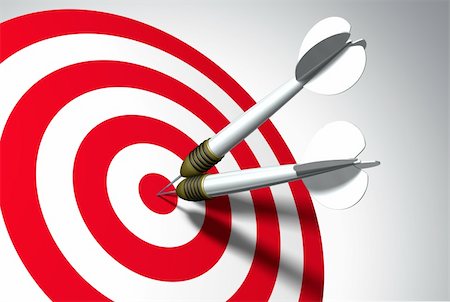 faberfoto (artist) - Two arrows on red target - business concept Stock Photo - Budget Royalty-Free & Subscription, Code: 400-05292227