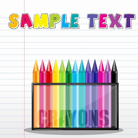 simsearch:400-04094837,k - illustration of colorful crayons on white background Foto de stock - Super Valor sin royalties y Suscripción, Código: 400-05292400