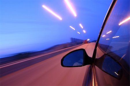 speed drive on car at night motion blurred Stock Photo - Budget Royalty-Free & Subscription, Code: 400-05292465