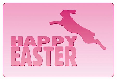 An image of happy easter jumping rabbit in pink Stock Photo - Budget Royalty-Free & Subscription, Code: 400-05292583
