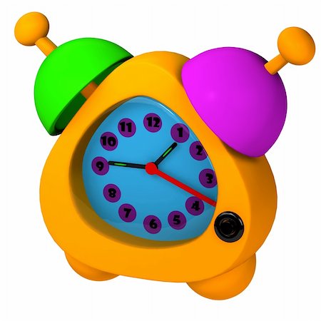 simsearch:700-05974049,k - Orange alarm clock 3d rendered Stock Photo - Budget Royalty-Free & Subscription, Code: 400-05292605