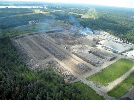 sawmill wood industry - sawmill aerial view in Mauricie, in quebec Photographie de stock - Aubaine LD & Abonnement, Code: 400-05292617