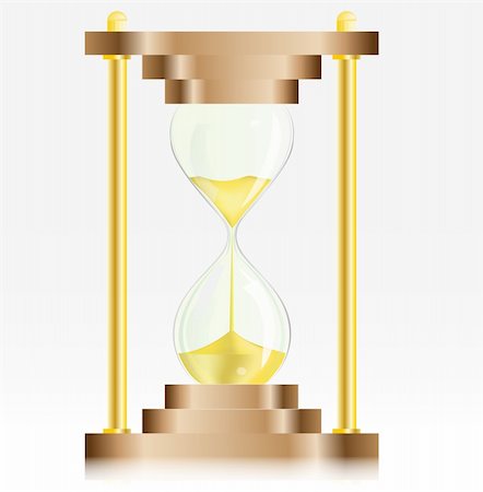 reloj digital - gold sand glass clock vector illustration isolated Foto de stock - Super Valor sin royalties y Suscripción, Código: 400-05293046