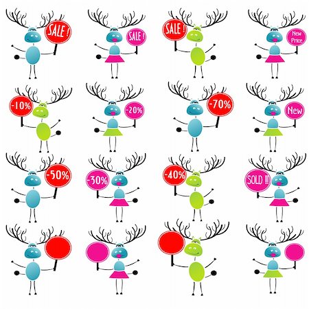 Christmas reindeer with gifts for you .Vector illustration Foto de stock - Super Valor sin royalties y Suscripción, Código: 400-05293078