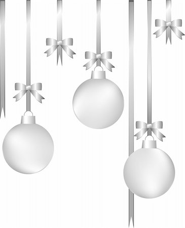 silver bow and white background - Abstract Christmas background. Vector Illustration Stock Photo - Budget Royalty-Free & Subscription, Code: 400-05293117