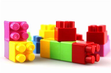 Multicolor toys block on white background Stock Photo - Budget Royalty-Free & Subscription, Code: 400-05293314