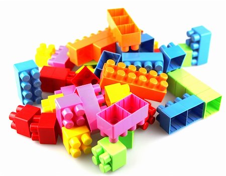 Multicolor toys block on white background Stock Photo - Budget Royalty-Free & Subscription, Code: 400-05293316