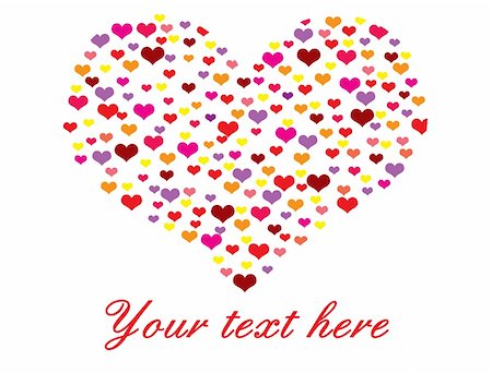 simsearch:400-04767188,k - Vector illustration of heart made of many hearts on white background Photographie de stock - Aubaine LD & Abonnement, Code: 400-05293577