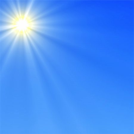 summer light abstract - blue sky with sun and copyspace for text message Stock Photo - Budget Royalty-Free & Subscription, Code: 400-05293970