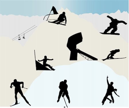 Winter sports - vector Foto de stock - Super Valor sin royalties y Suscripción, Código: 400-05304043