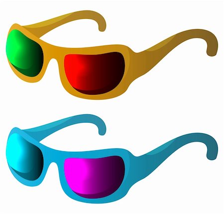 sun protection cartoon - Summer sun-protection sunglasses with multi-coloured glasses, eps10 Stock Photo - Budget Royalty-Free & Subscription, Code: 400-05304053