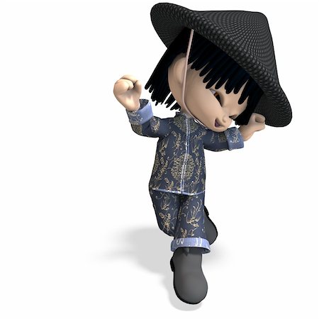 simsearch:400-04309353,k - little cartoon china boy is so cute and funny. 3D rendering with clipping path and shadow over white Stockbilder - Microstock & Abonnement, Bildnummer: 400-05304079