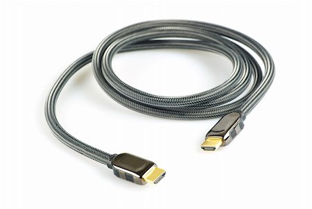 HDMI cable isolated on white background Stock Photo - Budget Royalty-Free & Subscription, Code: 400-05304138