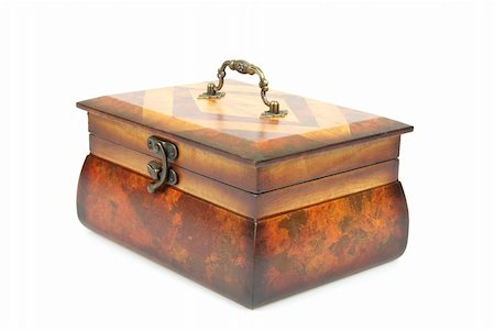 Wooden casket isolated on a white background Stock Photo - Budget Royalty-Free & Subscription, Code: 400-05304144