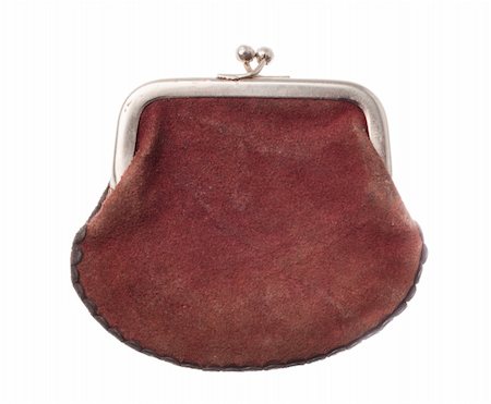 simsearch:400-04815332,k - Old fabric purse with metal clasps, isolated on white background Photographie de stock - Aubaine LD & Abonnement, Code: 400-05304171