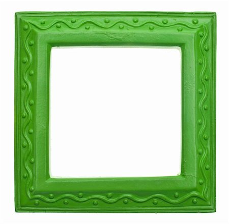 simsearch:400-05705274,k - Green Square Modern Vibrant Colored Empty Frame Isolated on White with a Clipping Path. Photographie de stock - Aubaine LD & Abonnement, Code: 400-05304284