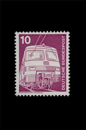 philately - eastern germany postage stamp on the black Stock Photo - Budget Royalty-Free & Subscription, Code: 400-05304829