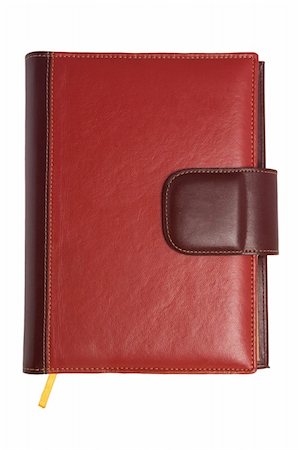 planner - Blank red soft leather covered book isolated on white background Stock Photo - Budget Royalty-Free & Subscription, Code: 400-05305028