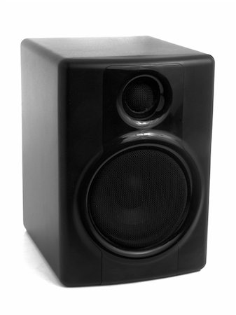 A black monitor speaker isolated on white background Stock Photo - Budget Royalty-Free & Subscription, Code: 400-05305419